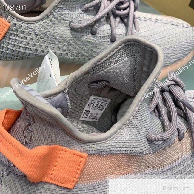 Adidas Yeezy Boost 350 V2 Static Sneakers Grey/Orange Pink 2019 (1028-9051507)