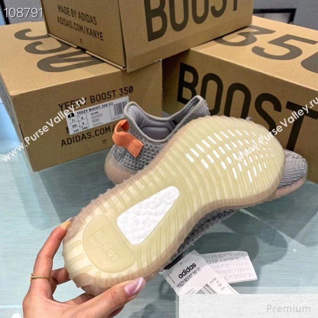 Adidas Yeezy Boost 350 V2 Static Sneakers Grey/Orange Pink 2019 (1028-9051507)