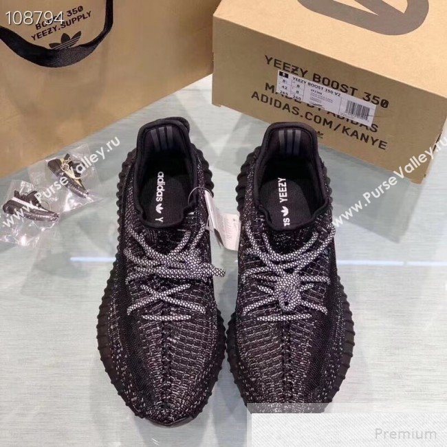 Adidas Yeezy Boost 350 V2 Static Sneakers Black/Grey 2019 (1028-9051505)