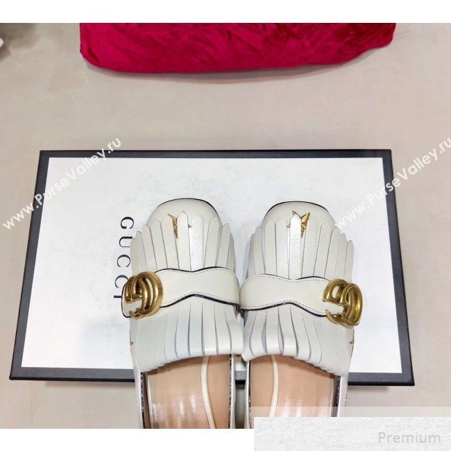 Gucci Embroidered Leather Mid-heel Pump 551548 White 2019 (DLY-9051628)