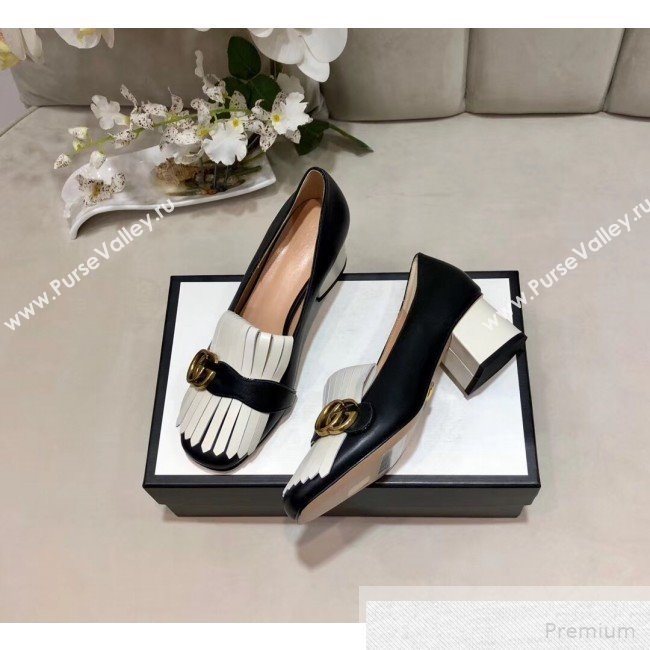 Gucci Leather Mid-heel Pump 408208 Black 2019 (DLY-9051630)