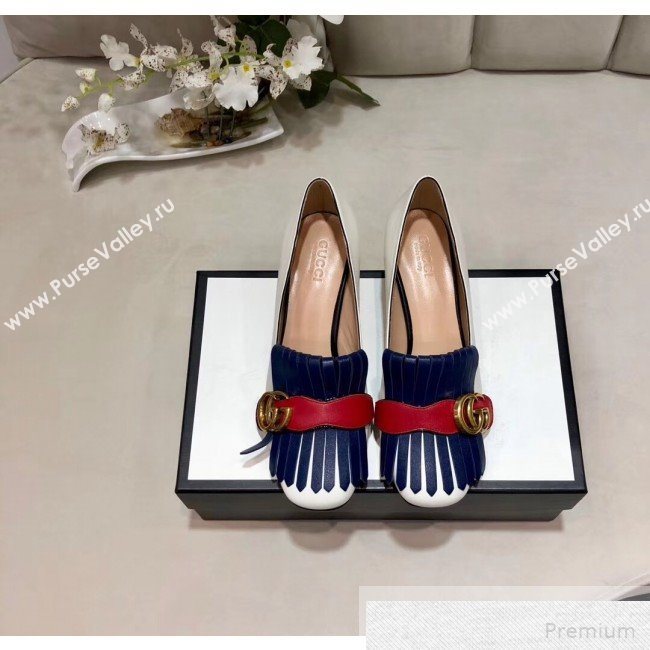 Gucci Leather Mid-heel Pump 408208 White 2019 (DLY-9051631)