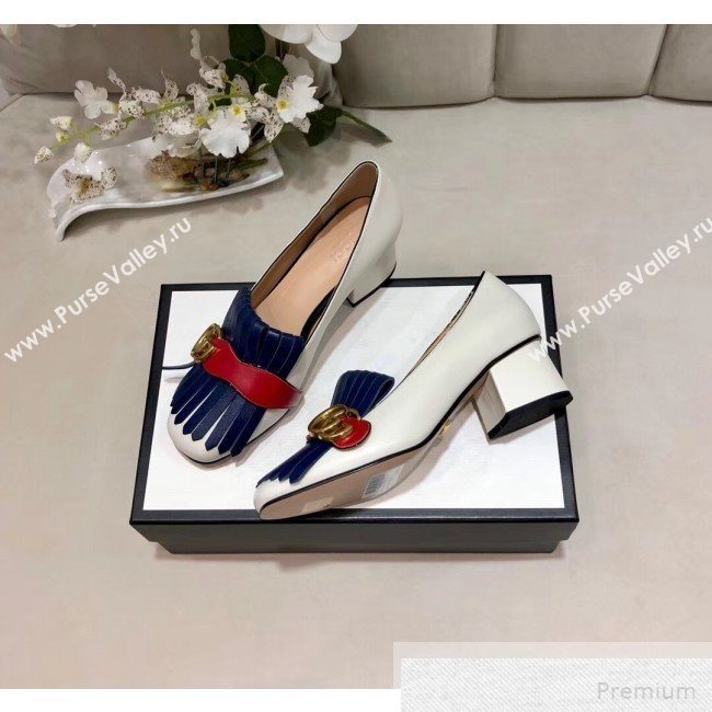 Gucci Leather Mid-heel Pump 408208 White 2019 (DLY-9051631)