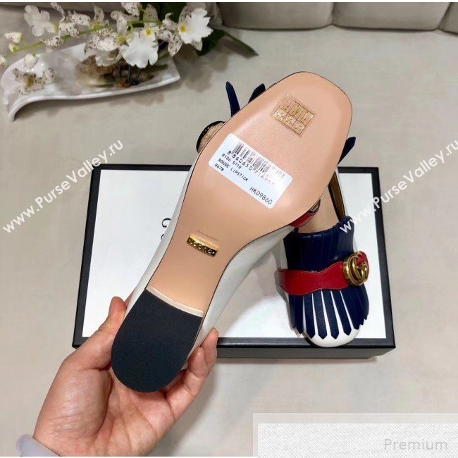 Gucci Leather Mid-heel Pump 408208 White 2019 (DLY-9051631)