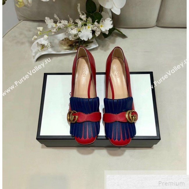 Gucci Leather Mid-heel Pump 408208 Red 2019 (DLY-9051632)