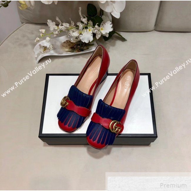 Gucci Leather Mid-heel Pump 408208 Red 2019 (DLY-9051632)