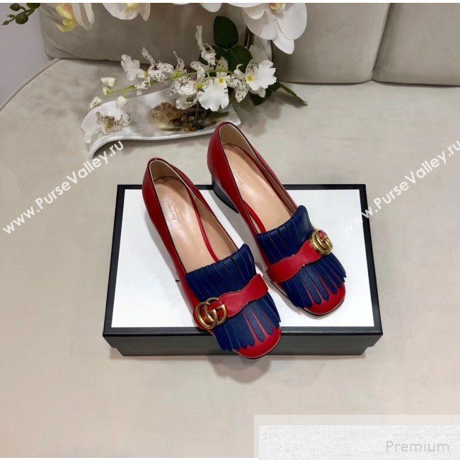 Gucci Leather Mid-heel Pump 408208 Red 2019 (DLY-9051632)