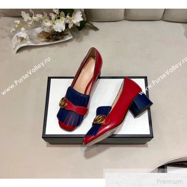 Gucci Leather Mid-heel Pump 408208 Red 2019 (DLY-9051632)