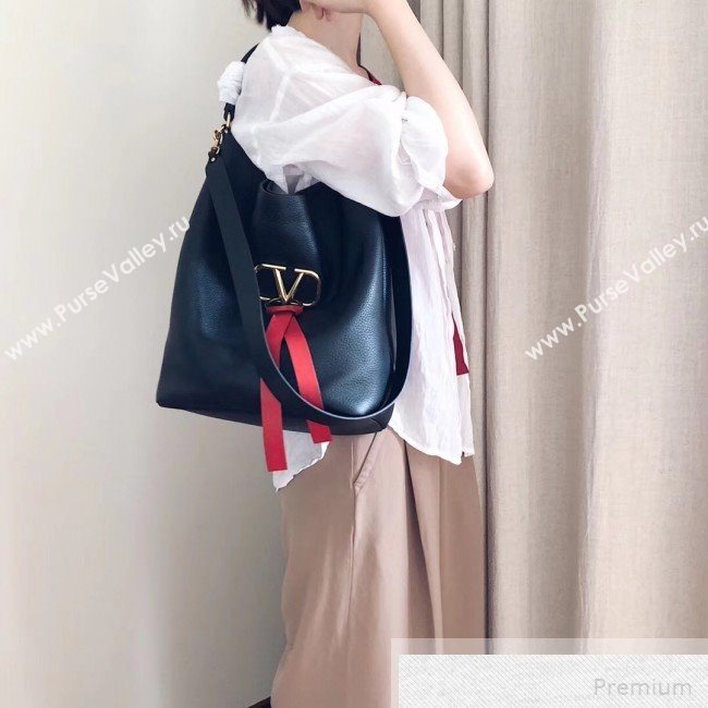 Valentino VRING Hobo Shoulder Bag Black 2019 (JJ3-9051123)