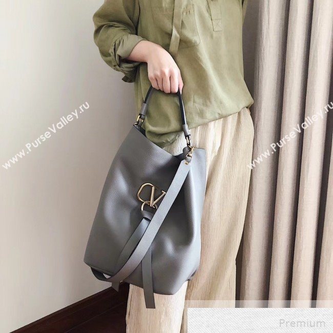 Valentino VRING Hobo Shoulder Bag Grey 2019 (JJ3-9051120)