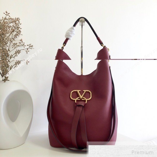Valentino VRING Hobo Shoulder Bag Burgundy 2019 (JJ3-9051122)