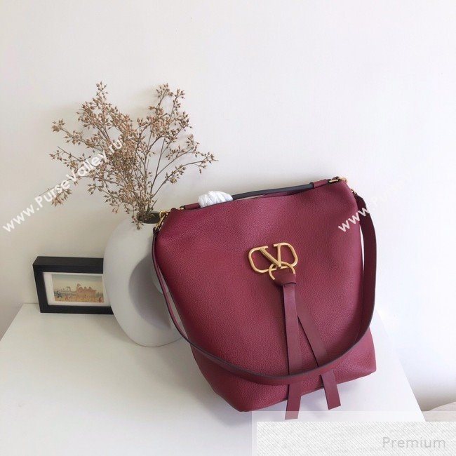 Valentino VRING Hobo Shoulder Bag Burgundy 2019 (JJ3-9051122)