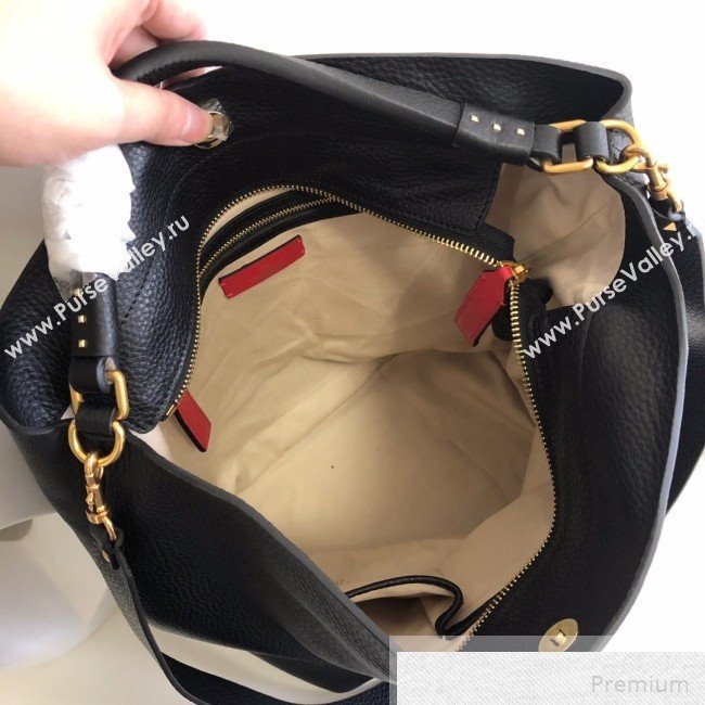 Valentino VRING Hobo Shoulder Bag Black 2019 (JJ3-9051123)