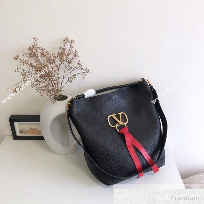 Valentino VRING Hobo Shoulder Bag Black 2019 (JJ3-9051123)