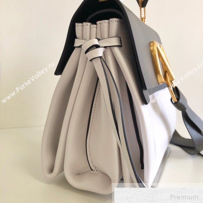 Valentino Small VRING Smooth Calfskin Shoulder Bag Black/White 2019 (JJ3-9051127)