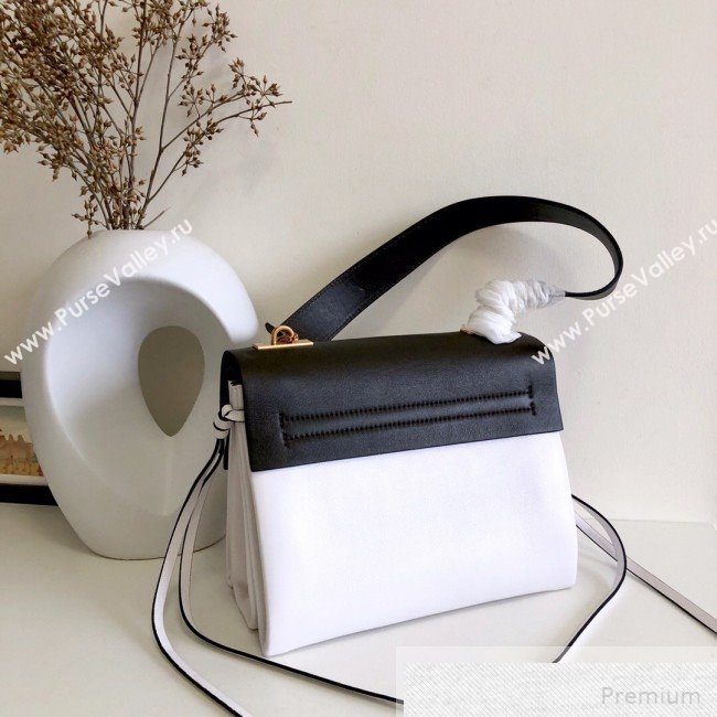 Valentino Small VRING Smooth Calfskin Shoulder Bag Black/White 2019 (JJ3-9051127)