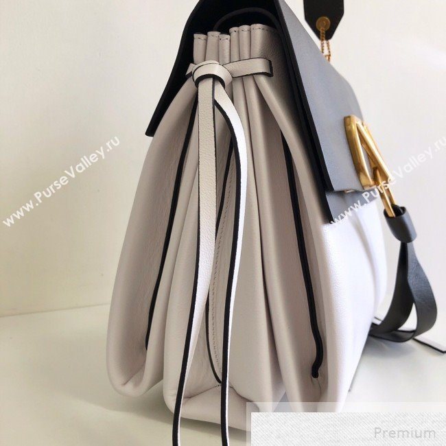 Valentino Medium VRING Smooth Calfskin Shoulder Bag Black/White 2019 (JJ3-9051128)