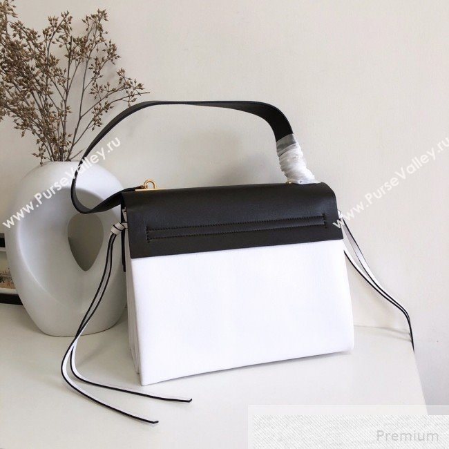 Valentino Medium VRING Smooth Calfskin Shoulder Bag Black/White 2019 (JJ3-9051128)