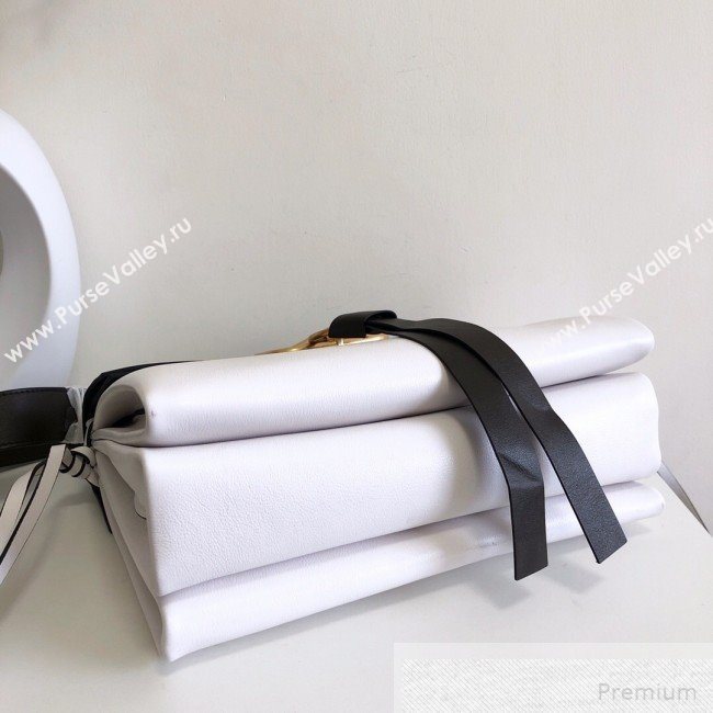 Valentino Medium VRING Smooth Calfskin Shoulder Bag Black/White 2019 (JJ3-9051128)