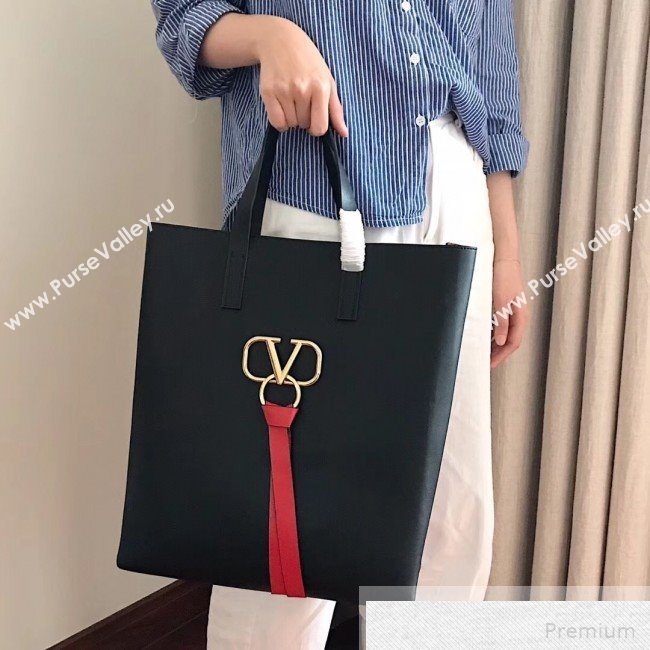 Valentino Long VRING Shopping Tote Black 2019 (JJ3-9051131)