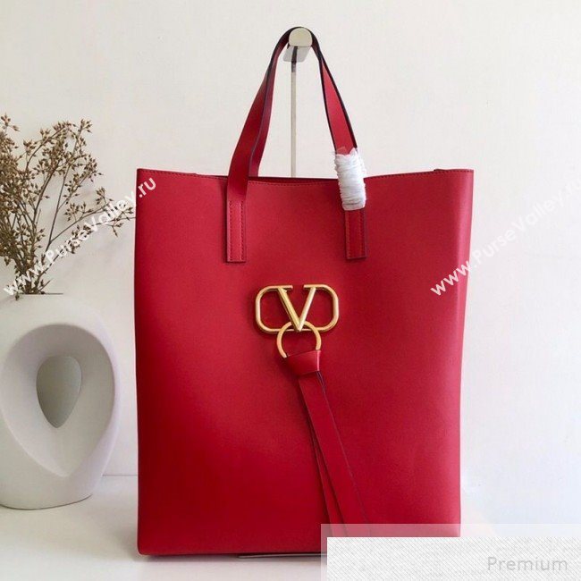 Valentino Long VRING Shopping Tote Red 2019 (JJ3-9051130)