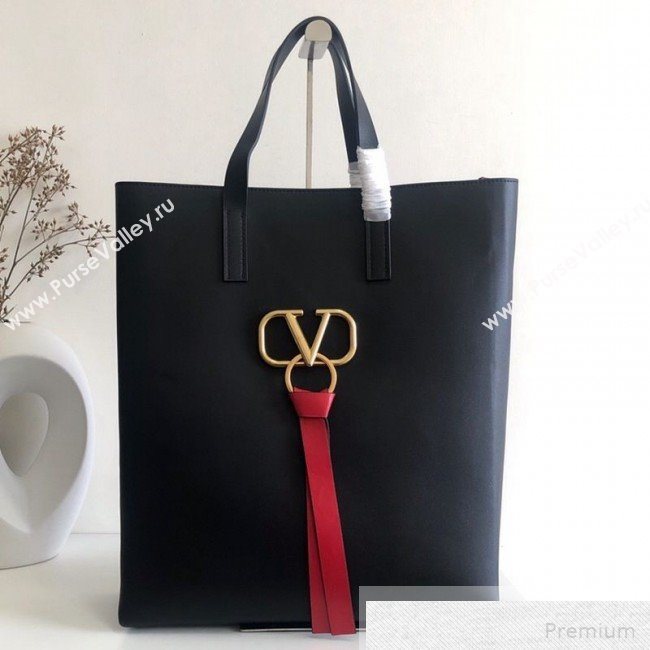 Valentino Long VRING Shopping Tote Black 2019 (JJ3-9051131)