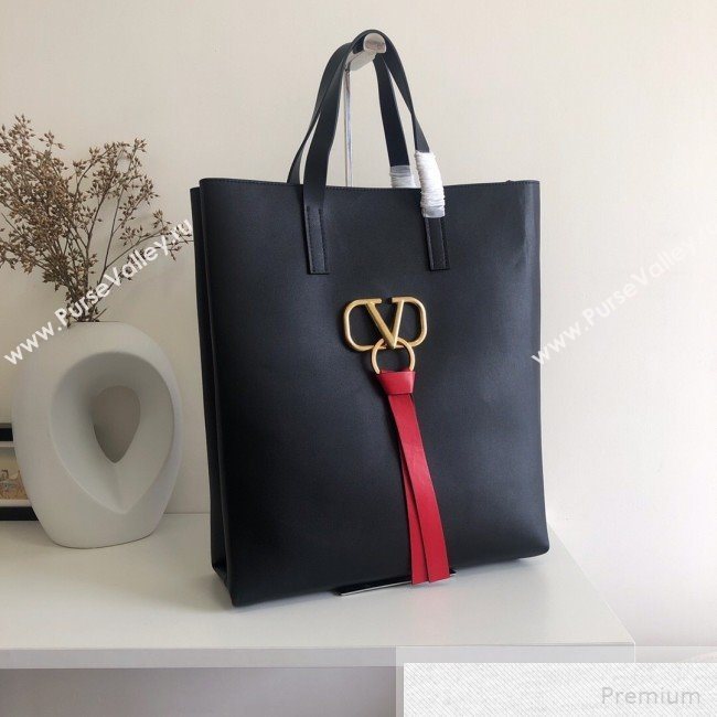 Valentino Long VRING Shopping Tote Black 2019 (JJ3-9051131)