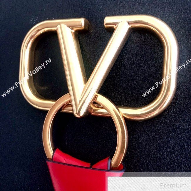 Valentino Long VRING Shopping Tote Black 2019 (JJ3-9051131)