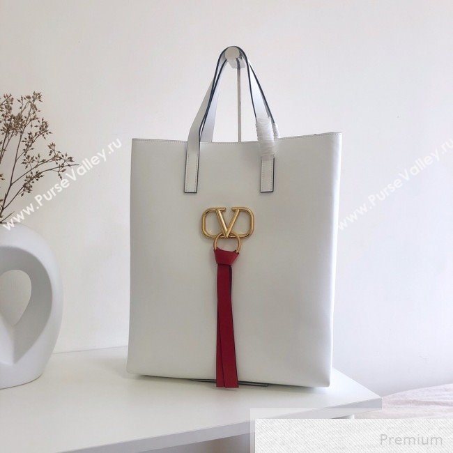 Valentino Long VRING Shopping Tote White 2019 (JJ3-9051129)