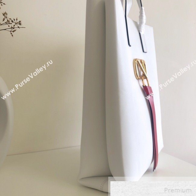 Valentino Long VRING Shopping Tote White 2019 (JJ3-9051129)