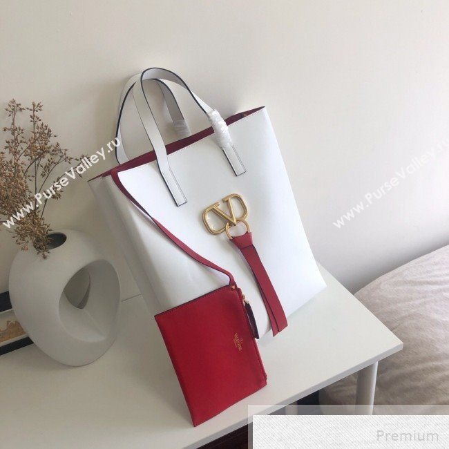 Valentino Long VRING Shopping Tote White 2019 (JJ3-9051129)