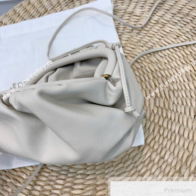 Bottega Veneta The Pouch 20 Clutch Shoulder Bag in Soft Folded Leather White 2019 (WEIP-9051316)