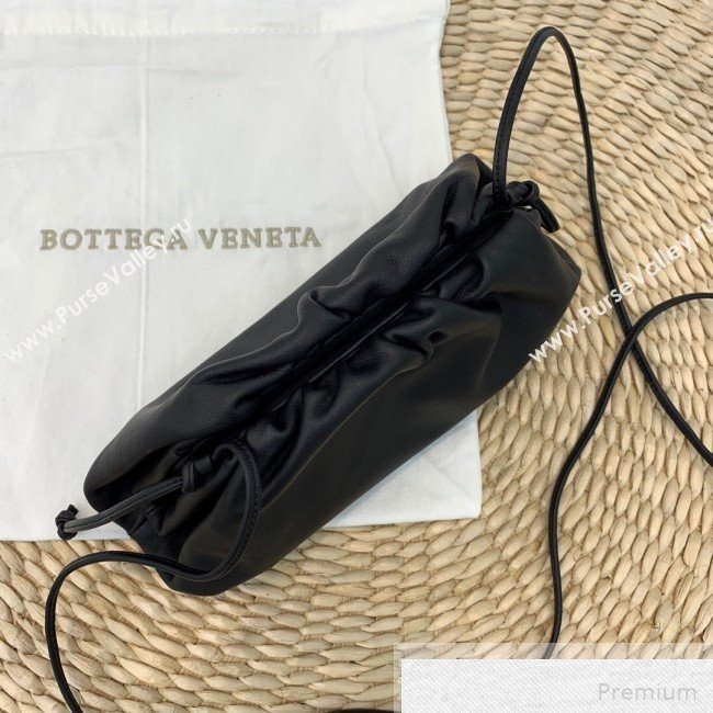 Bottega Veneta The Pouch 20 Clutch Shoulder Bag in Soft Folded Leather Black 2019 (WEIP-9051319)