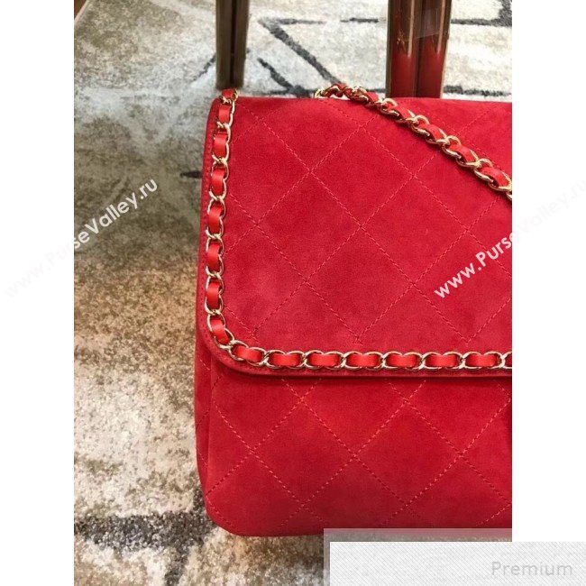 Chanel x Pharrell Oversize Suede Flap Bag Red 2019 (JDH-9051324)