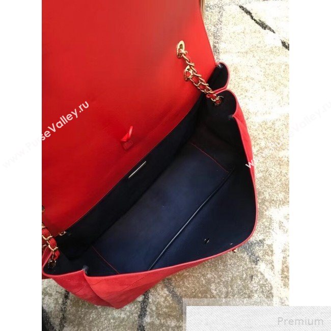 Chanel x Pharrell Oversize Suede Flap Bag Red 2019 (JDH-9051324)