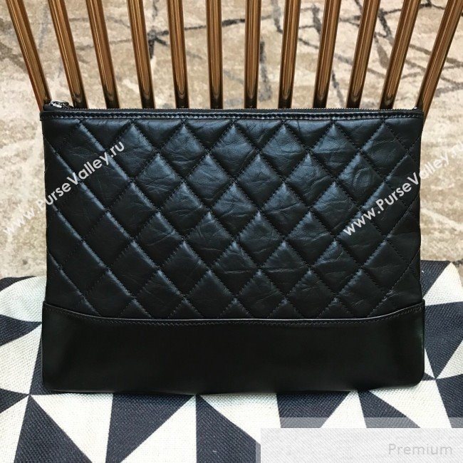 Chanel Quilted Iridescent Gabrielle Pouch Black 2019 (JDH-9051325)