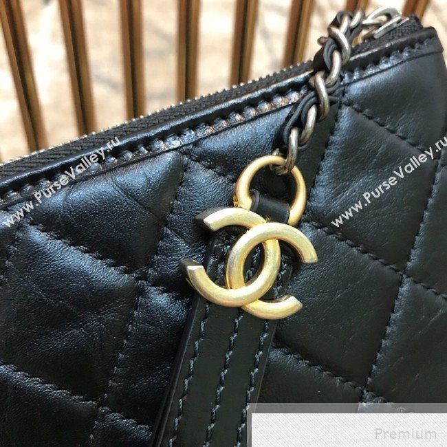 Chanel Quilted Iridescent Gabrielle Pouch Black 2019 (JDH-9051325)