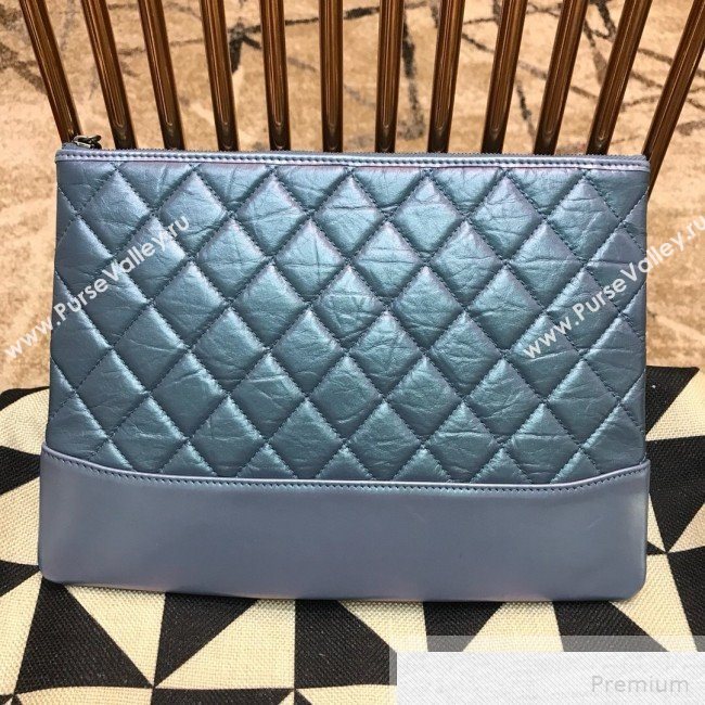 Chanel Quilted Iridescent Gabrielle Pouch Blue 2019 (JDH-9051326)