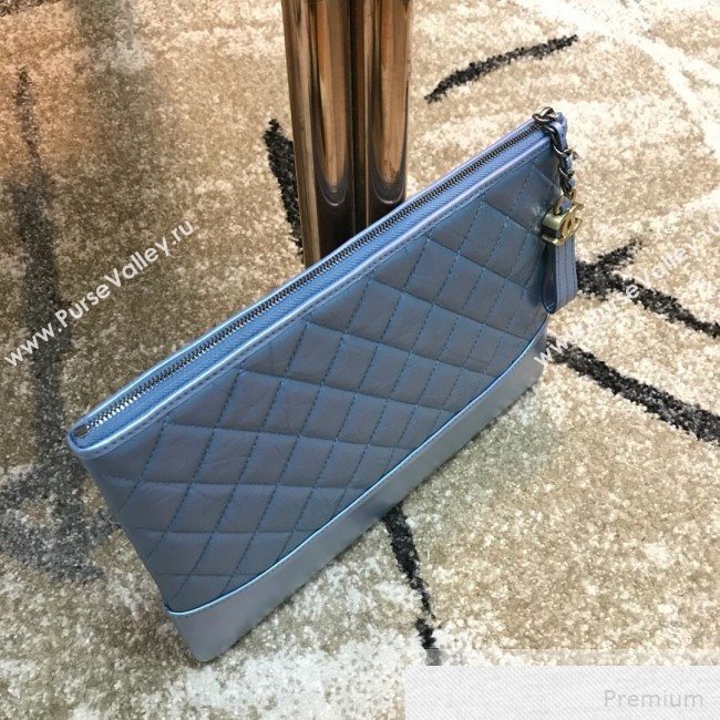 Chanel Quilted Iridescent Gabrielle Pouch Blue 2019 (JDH-9051326)