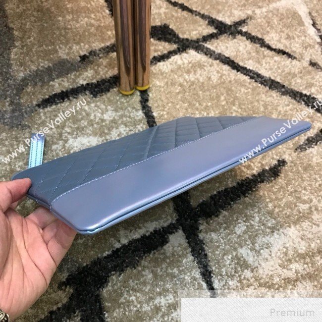 Chanel Quilted Iridescent Gabrielle Pouch Blue 2019 (JDH-9051326)