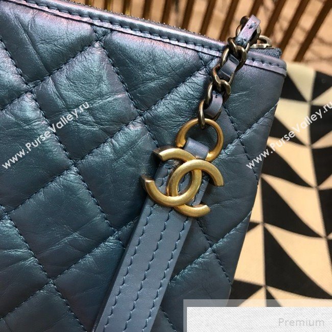 Chanel Quilted Iridescent Gabrielle Pouch Blue 2019 (JDH-9051326)