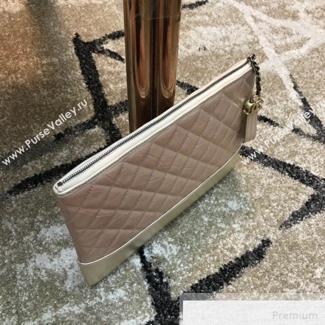 Chanel Quilted Iridescent Gabrielle Pouch Light Pink 2019 (JDH-9051327)