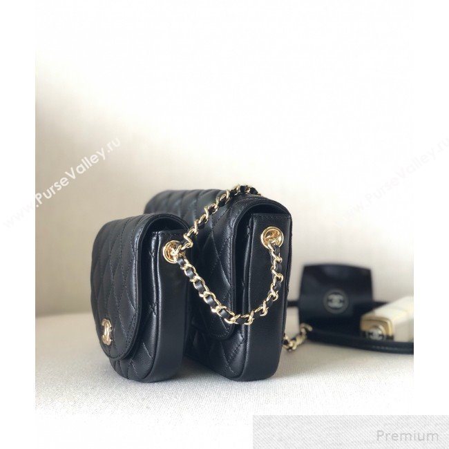 Chanel Quilted Side-Packs Flap Bag AS0545 Black 2019 (YD-9051333)