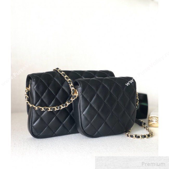 Chanel Quilted Side-Packs Flap Bag AS0545 Black 2019 (YD-9051333)
