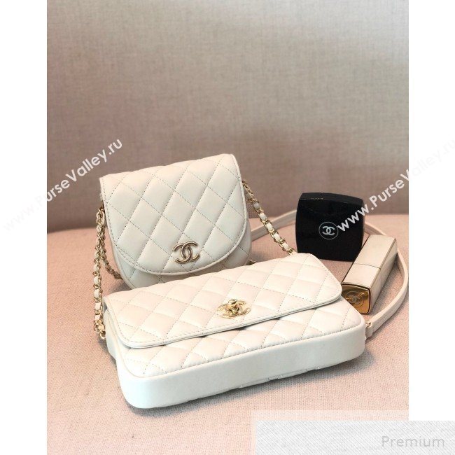 Chanel Quilted Side-Packs Flap Bag AS0545 White 2019 (YD-9051334)