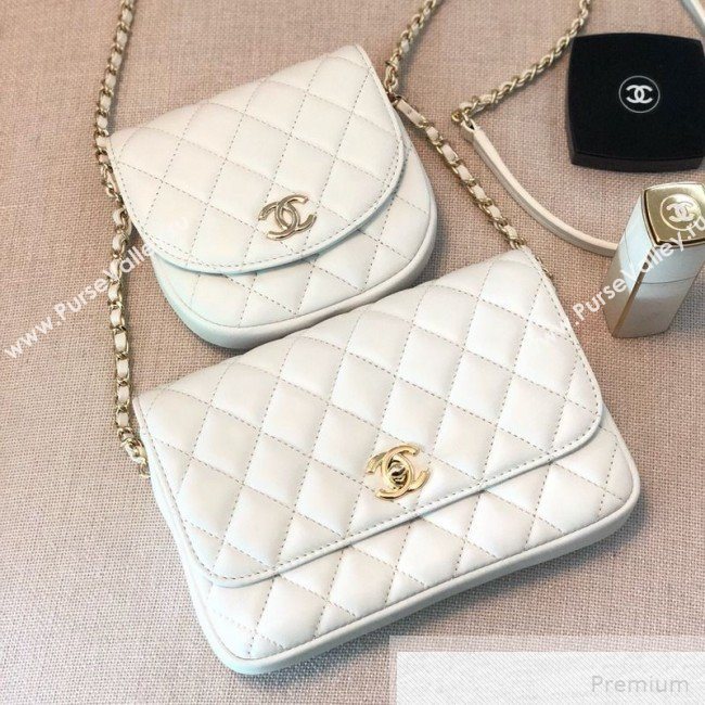 Chanel Quilted Side-Packs Flap Bag AS0545 White 2019 (YD-9051334)
