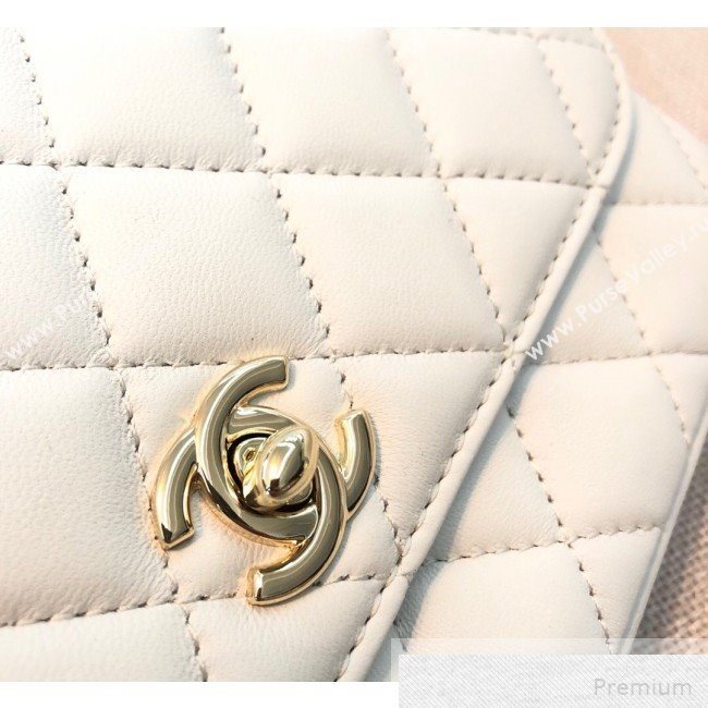 Chanel Quilted Side-Packs Flap Bag AS0545 White 2019 (YD-9051334)
