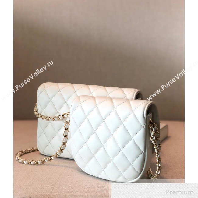 Chanel Quilted Side-Packs Flap Bag AS0545 White 2019 (YD-9051334)