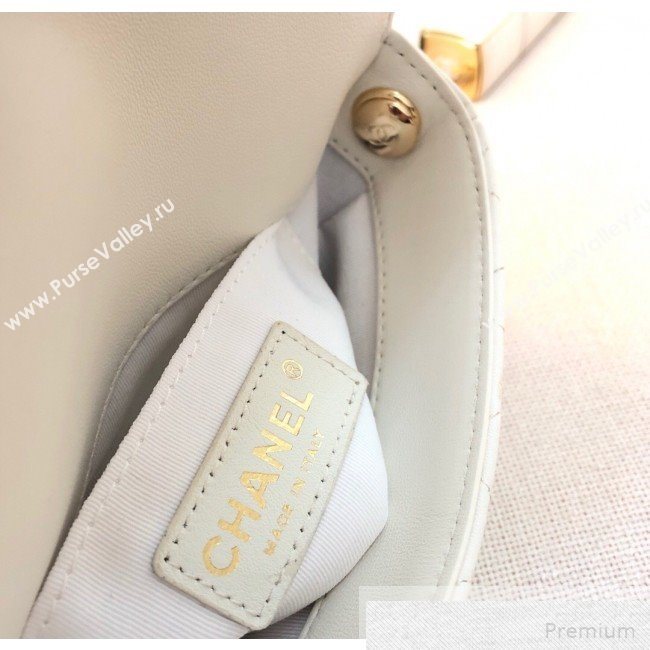 Chanel Quilted Side-Packs Flap Bag AS0545 White 2019 (YD-9051334)