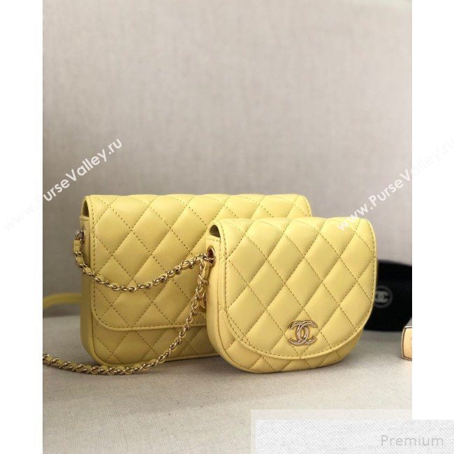 Chanel Quilted Side-Packs Flap Bag AS0545 Yellow 2019 (YD-9051335)